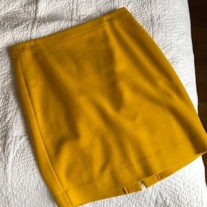 JCrew mustard yellow pencil skirt